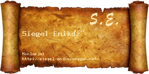 Siegel Enikő névjegykártya